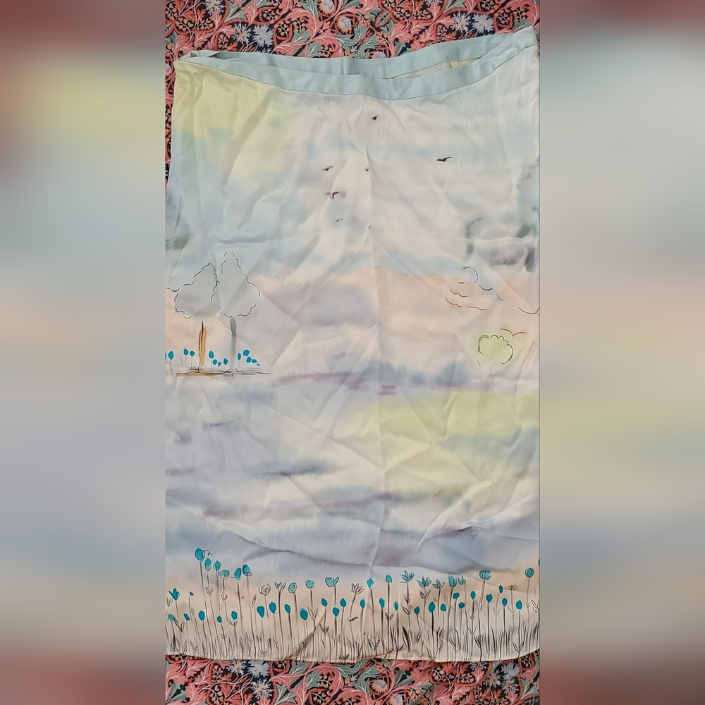 Easel silk skirt